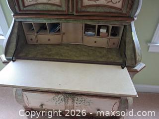 MaxSold Auction: Hand-Painted French Provincial Secretary Desk with Drawers & Shelves - Montgomery (New Jersey, USA) PARTNER MANAGED Downsizing Online Auction - Bedford Drive