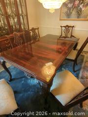 MaxSold Auction: Thomasville Queen Anne Dark Cherry Dining Table - Montgomery (New Jersey, USA) PARTNER MANAGED Downsizing Online Auction - Bedford Drive