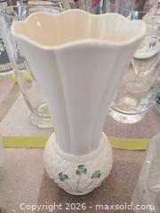 MaxSold Auction: Belleek Porcelain Shamrock Vase, White & Green B - Oakville (Ontario, Canada) Estate Sale Online Auction - Cox Drive