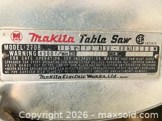 MaxSold Auction: Makita 2708 Table Saw with Stand, Corded Electric 115V C - Oakville (Ontario, Canada) Estate Sale Online Auction - Cox Drive