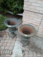 MaxSold Auction: Pair of Cast Iron Classical Urn Planters, Medium A - Oakville (Ontario, Canada) Estate Sale Online Auction - Cox Drive
