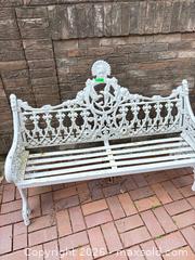 MaxSold Auction: Victorian White Cast Aluminum 3-Person Outdoor Garden Bench A - Oakville (Ontario, Canada) Estate Sale Online Auction - Cox Drive