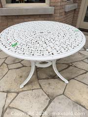 MaxSold Auction: White Cast Aluminum Ornate Patio Table with 2 Chairs A - Oakville (Ontario, Canada) Estate Sale Online Auction - Cox Drive