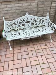 MaxSold Auction: White Cast Aluminum Ornate Victorian Outdoor Bench A - Oakville (Ontario, Canada) Estate Sale Online Auction - Cox Drive