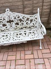 MaxSold Auction: White Cast Aluminum Ornate Victorian Outdoor Bench A - Oakville (Ontario, Canada) Estate Sale Online Auction - Cox Drive
