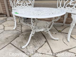 MaxSold Auction: White Cast Aluminum Ornate Victorian Patio Set, 2 Chairs & Table A - Oakville (Ontario, Canada) Estate Sale Online Auction - Cox Drive