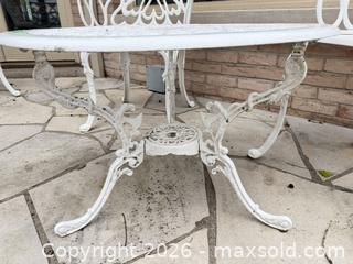 MaxSold Auction: White Cast Aluminum Ornate Victorian Patio Set, 2 Chairs & Table A - Oakville (Ontario, Canada) Estate Sale Online Auction - Cox Drive