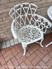 MaxSold Auction: White Cast Aluminum Outdoor Bistro Set, Ornate Victorian Design A - Oakville (Ontario, Canada) Estate Sale Online Auction - Cox Drive
