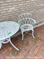 MaxSold Auction: White Cast Aluminum Outdoor Bistro Set, Ornate Victorian Design A - Oakville (Ontario, Canada) Estate Sale Online Auction - Cox Drive