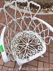 MaxSold Auction: White Cast Aluminum Victorian Bistro Set — 2 Chairs + Table A - Oakville (Ontario, Canada) Estate Sale Online Auction - Cox Drive
