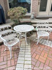 MaxSold Auction: White Cast Aluminum Victorian Ornate Bistro Set (3-Piece) A - Oakville (Ontario, Canada) Estate Sale Online Auction - Cox Drive