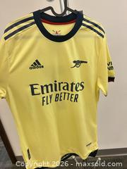 MaxSold Auction: Adidas Arsenal Saka #7 Yellow Replica Soccer Jersey Japan XL - Richmond (British Columbia, Canada) SELLER MANAGED Downsizing Online Auction - Bridgeport Road
