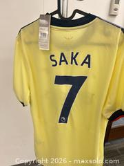 MaxSold Auction: Adidas Arsenal Saka #7 Yellow Replica Soccer Jersey Japan XL - Richmond (British Columbia, Canada) SELLER MANAGED Downsizing Online Auction - Bridgeport Road