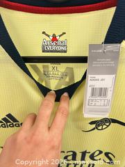 MaxSold Auction: Adidas Arsenal Saka #7 Yellow Replica Soccer Jersey Japan XL - Richmond (British Columbia, Canada) SELLER MANAGED Downsizing Online Auction - Bridgeport Road