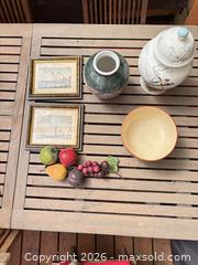 MaxSold Auction: Lot: Framed Nautical Prints, Ceramic Vases, Pedestal Bowl & Faux Fruit - North Vancouver (British Columbia, Canada) SELLER MANAGED Downsizing Online Auction - Broadview Drive