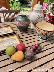 MaxSold Auction: Lot: Framed Nautical Prints, Ceramic Vases, Pedestal Bowl & Faux Fruit - North Vancouver (British Columbia, Canada) SELLER MANAGED Downsizing Online Auction - Broadview Drive