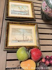 MaxSold Auction: Lot: Framed Nautical Prints, Ceramic Vases, Pedestal Bowl & Faux Fruit - North Vancouver (British Columbia, Canada) SELLER MANAGED Downsizing Online Auction - Broadview Drive