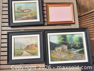 MaxSold Auction: Lot of 3 Framed Oil Landscape Paintings + 1 Empty Framed Mat - North Vancouver (British Columbia, Canada) SELLER MANAGED Downsizing Online Auction - Broadview Drive