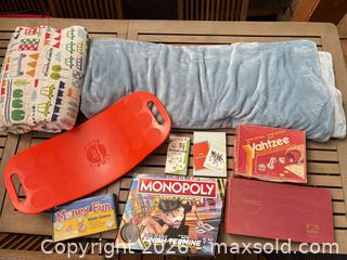 MaxSold Auction: Lot of 5–8 Kids Games, Flash Cards, Balance Board & Blankets - North Vancouver (British Columbia, Canada) SELLER MANAGED Downsizing Online Auction - Broadview Drive