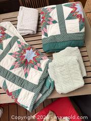 MaxSold Auction: Queen Patchwork Star Quilt with Sheet Set & Pillowcase - North Vancouver (British Columbia, Canada) SELLER MANAGED Downsizing Online Auction - Broadview Drive
