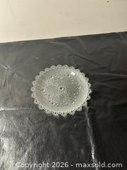 MaxSold Auction: Clear Pressed Glass Decorative Plate with Bubbled Edge, 8–10 in - Grand Blanc Township (Michigan, USA) SELLER MANAGED Downsizing Online Auction - E Baldwin Road