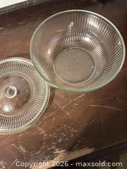 MaxSold Auction: Clear Ribbed Pressed Glass Covered Bowl, Medium - Grand Blanc Township (Michigan, USA) SELLER MANAGED Downsizing Online Auction - E Baldwin Road