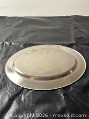 MaxSold Auction: Large Oval Aluminum Serving Platter, Silver Metallic - Grand Blanc Township (Michigan, USA) SELLER MANAGED Downsizing Online Auction - E Baldwin Road