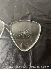 MaxSold Auction: Pair of Clear Glass Mid-Century Starburst Triangular Ashtrays - Grand Blanc Township (Michigan, USA) SELLER MANAGED Downsizing Online Auction - E Baldwin Road