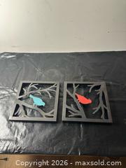 MaxSold Auction: Pair of Metal Modern Nature Bird Wall Decor - Black & Multicolor - Grand Blanc Township (Michigan, USA) SELLER MANAGED Downsizing Online Auction - E Baldwin Road