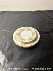 MaxSold Auction: Porcelain Floral Mixed Plate Set with Gold Trim, 8 Pieces - Grand Blanc Township (Michigan, USA) SELLER MANAGED Downsizing Online Auction - E Baldwin Road