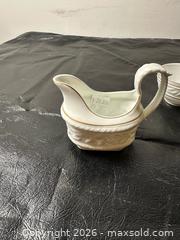 MaxSold Auction: Porcelain White & Gold Trim 3-Piece Serving Set - Grand Blanc Township (Michigan, USA) SELLER MANAGED Downsizing Online Auction - E Baldwin Road