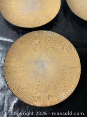 MaxSold Auction: Set of 4 Gold & Black Sunburst Ceramic Charger Plates, 8–10 in - Grand Blanc Township (Michigan, USA) SELLER MANAGED Downsizing Online Auction - E Baldwin Road
