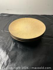 MaxSold Auction: Set of 4 Gold & Black Sunburst Ceramic Charger Plates, 8–10 in - Grand Blanc Township (Michigan, USA) SELLER MANAGED Downsizing Online Auction - E Baldwin Road
