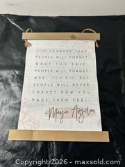 MaxSold Auction: Sincere Surroundings Canvas & Wood Hanging Wall Sign (12–18") - Grand Blanc Township (Michigan, USA) SELLER MANAGED Downsizing Online Auction - E Baldwin Road
