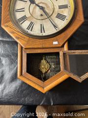 MaxSold Auction: Waterbury Clock Company Schoolhouse Regulator Wall Clock - Oak - Grand Blanc Township (Michigan, USA) SELLER MANAGED Downsizing Online Auction - E Baldwin Road