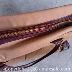 MaxSold Auction: Vintage 1970s Adidas Boston Bag – Tan with Brown Accents – Excellent Condition - Toronto (Ontario, Canada) SELLER MANAGED Reseller Online Auction - Esandar Drive (STORAGE)