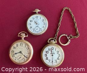 MaxSold Auction: Horology Collection: Trio of Pocket Watches - Loomis (California, USA) PARTNER MANAGED Moving Online Auction - Brennans Road