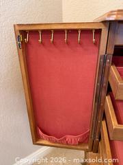 MaxSold Auction: Oak Jewelry Armoire Cabinet on Queen Anne Legs - Loomis (California, USA) PARTNER MANAGED Moving Online Auction - Brennans Road