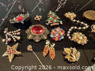 MaxSold Auction: Vintage Costume Jewelry – Brooches & Statement Pieces  - Loomis (California, USA) PARTNER MANAGED Moving Online Auction - Brennans Road