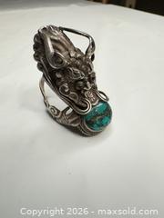 MaxSold Auction: Sterling Silver Adjustable Finger Armor with Turquoise Foo Dog - Morgan Hill (California, USA) PARTNER MANAGED Estate Sale Online Auction - Dougherty Avenue