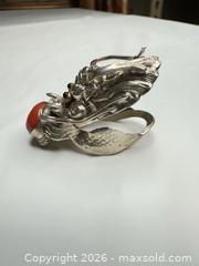 MaxSold Auction: Sterling Silver Adjustable Ring with Coral Dragon Motif - Morgan Hill (California, USA) PARTNER MANAGED Estate Sale Online Auction - Dougherty Avenue