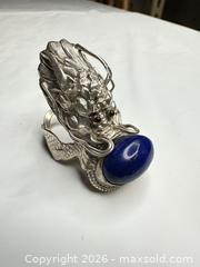 MaxSold Auction: Sterling Silver Open Adjustable Ring with Lapis Dragon - Morgan Hill (California, USA) PARTNER MANAGED Estate Sale Online Auction - Dougherty Avenue