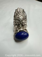 MaxSold Auction: Sterling Silver Open Adjustable Ring with Lapis Dragon - Morgan Hill (California, USA) PARTNER MANAGED Estate Sale Online Auction - Dougherty Avenue