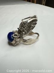 MaxSold Auction: Sterling Silver Open Adjustable Ring with Lapis Dragon - Morgan Hill (California, USA) PARTNER MANAGED Estate Sale Online Auction - Dougherty Avenue