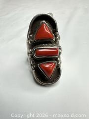 MaxSold Auction: Sterling Silver Southwestern Red Coral Ring, Stamped 925 - Morgan Hill (California, USA) PARTNER MANAGED Estate Sale Online Auction - Dougherty Avenue