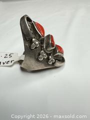 MaxSold Auction: Sterling Silver Southwestern Red Coral Ring, Stamped 925 - Morgan Hill (California, USA) PARTNER MANAGED Estate Sale Online Auction - Dougherty Avenue