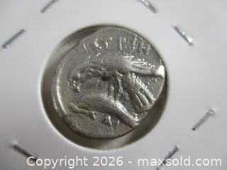 MaxSold Auction: Ancient Greek Silver Currency Coin. Inverted Heads Of APOLLO. Reverse: Eagle Grasping Dolphin. - Toronto (Ontario, Canada) SELLER MANAGED Estate Sale Online Auction - Annette Street