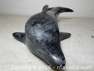 MaxSold Auction: Inuit Carved Stone Dolphin. Signed On Bottom Illegibly. - Toronto (Ontario, Canada) SELLER MANAGED Estate Sale Online Auction - Annette Street