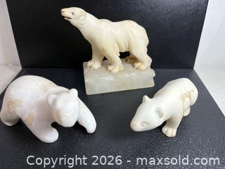 MaxSold Auction: Three Vintage Carved Stone Polar Bears. - Toronto (Ontario, Canada) SELLER MANAGED Estate Sale Online Auction - Annette Street