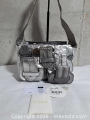 MaxSold Auction: Chloé Metallic Pythin Saskia Medium Crossbody Bag - Markham (Ontario, Canada) SELLER MANAGED Downsizing Online Auction - Major Mackenzie Drive East